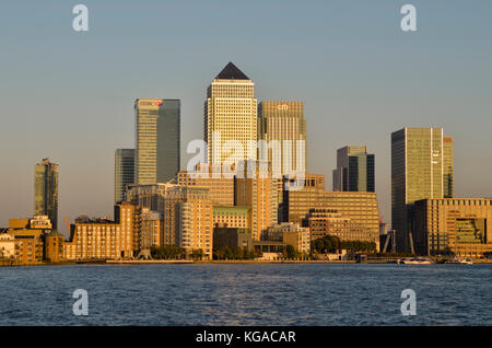 Canary Wharf, London, UK. HSBC, No.1 Canada Square, Citi and Credit Suisse head office buildings all visible. Stock Photo