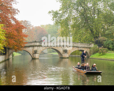 Punts on the river Cam in Cambridge, England