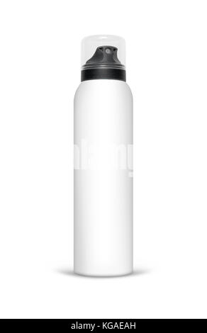 Blank aluminum spray can isolated on white background. Template bottle spray for design. With clipping path Stock Photo