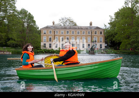 Kew Gardens launches summer festival 'IncrEdibles' with a 'Tutti Frutti Boating Experience' on Palm House Pond designed by Bompas & Parr, a 'Bouncy Carrot Patch' and an 'Alice in Wonderland'-inspired Tea Party in the Rose Garden. The Festival runs from 25 May to 3 November 2013, boating finishes 1 September. Stock Photo