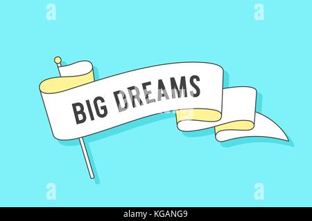 Ribbon flag with text Big Dreams Stock Vector