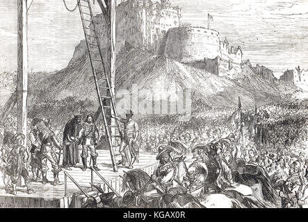 Execution of James Graham, 1st Marquess of Montrose,  21 May 1650, Edinburgh, Scotland, English Civil war Stock Photo