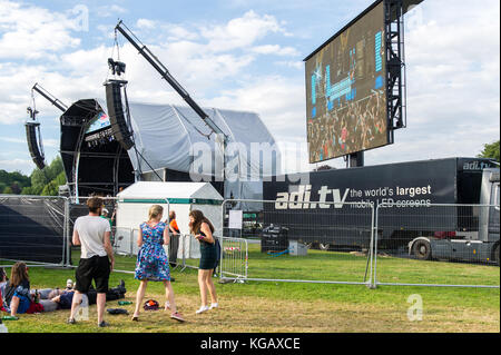 Backstage at the Coventry Godiva Music Festival, Coventry, West Midlands, UK with copy space. Stock Photo