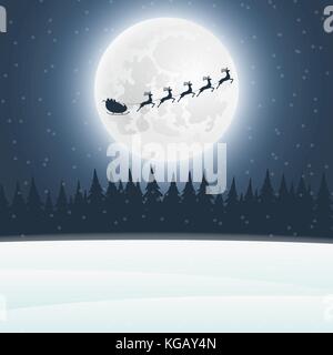 Reindeer in harness with sleigh Santa Claus for Christmas Stock Vector