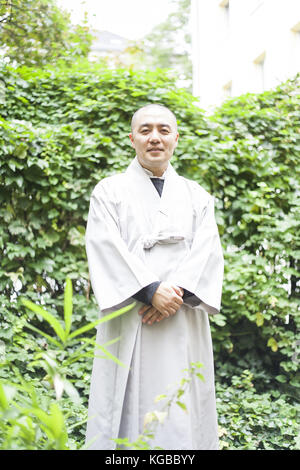 World bestseller author zen monk Haemin Sunim visits Germany to present his book (about 3 billion sold)  Featuring: Haemin Sunim Where: Berlin, Germany When: 06 Oct 2017 Credit: Joerg Schulz-Dolgner/WENN.com Stock Photo