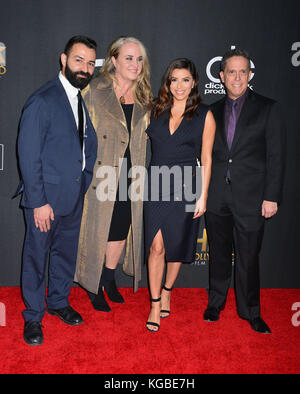 Los Angeles, USA. 05th Nov, 2017. ongoria (2nd from R) poses with honorees (from L) Adrian Molina, Darla K. Anderson, and Lee Unkrich 195 attends the 21st Annual Hollywood Film Awards at The Beverly Hilton Hotel on November 5, 2017 in Beverly Hills, California Credit: Tsuni / USA/Alamy Live News Stock Photo