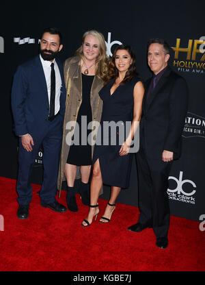 Los Angeles, USA. 05th Nov, 2017. ongoria (2nd from R) poses with honorees (from L) Adrian Molina, Darla K. Anderson, and Lee Unkrich 194 attends the 21st Annual Hollywood Film Awards at The Beverly Hilton Hotel on November 5, 2017 in Beverly Hills, California Credit: Tsuni / USA/Alamy Live News Stock Photo