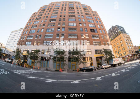 Google Office Building Chelsea Market ,111 Eighth Avenue ,Chelsea, New York City, NYC, United States of America. Stock Photo