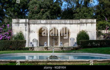 A fountain in Villa Borghese Gardens, Rome, Italy, Europe Stock Photo