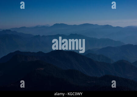 View from pahtway toward Tungnath Temple, Chpota, Uttarakhand, India. Stock Photo