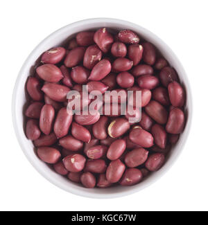 peanuts in a bowl on white background Stock Photo
