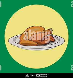 Vector thanksgiving turkey simple illustration Stock Vector