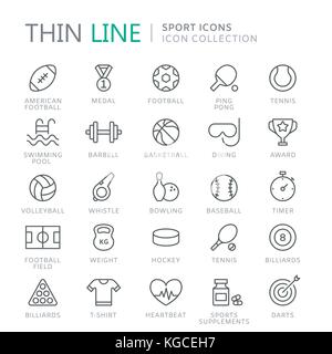 Collection of sport thin line icons. Vector eps10 Stock Vector