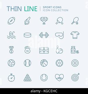 Collection of sport thin line icons. Vector eps10 Stock Vector