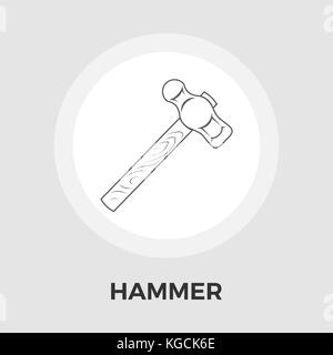 Hammer Icon Vector. Flat icon isolated on the white background. Editable EPS file. Vector illustration. Stock Vector