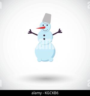 Snowman icon. Flat vector related icon for web and mobile applications. It can be used as -pictogram, icon, infographic element. Vector Illustration. Stock Vector
