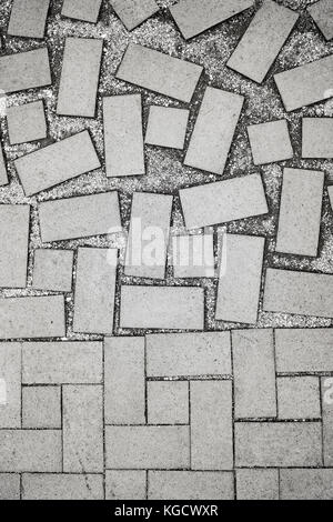 Black and white picture of sidewalk bricks, abstract background or texture. Stock Photo