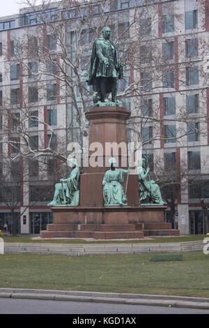 Statue of Istvan Szechenyi, one of the greatest statesmen of Hungarian history, Budapest. The statue by the Hungarian sculptor Joseph Engel was inaugu Stock Photo