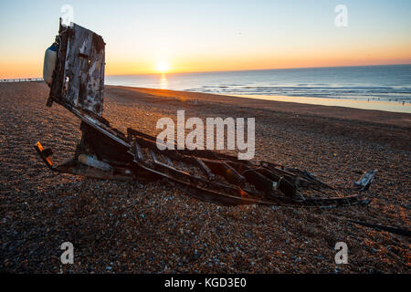 Hastings Rock-a-Nore. Fishing fleet is beach-launched, not tide-dependent. Fishermen are strong characters and always hope for EU law modification. Stock Photo