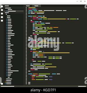 User interface concept, program for code or design. Stock Vector