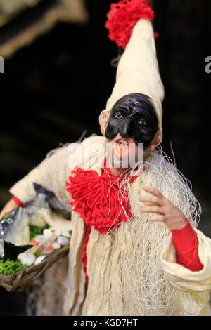 small statue of Pulcinella in Naples Stock Photo