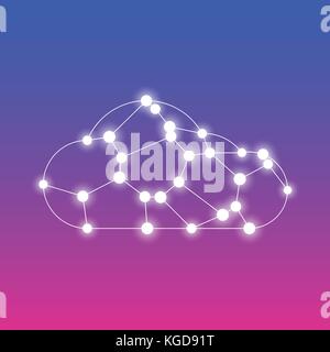 Creative cloud computing concept background for your business. V Stock Vector