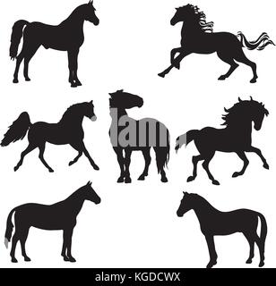 black horse silhouette clipart. vector illustration Stock Vector