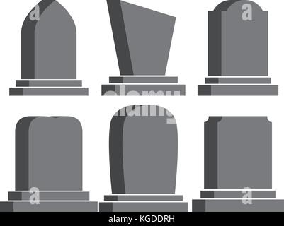 gravestone set halloween icon isolated on white background Stock Vector