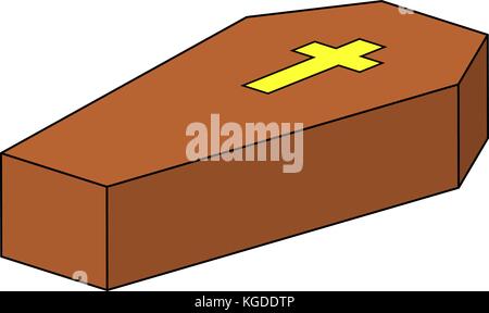 coffin halloween icon isolated on white background Stock Vector
