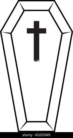 coffin halloween icon isolated on white background Stock Vector