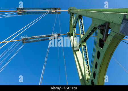 A tower on the Angus L. Macdonald Bridge in Halifax, Nova Scotia, Canada. Stock Photo