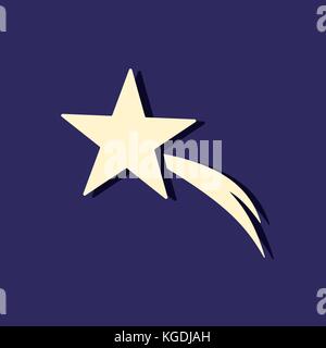 Christmas star icon in the night sky. Vector illustration Stock Vector