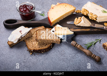 Various types of cheese Stock Photo