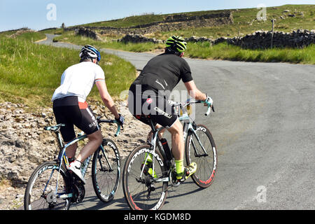 Cycling in the beautiful Yorkshire Dales landscape Stock Photo