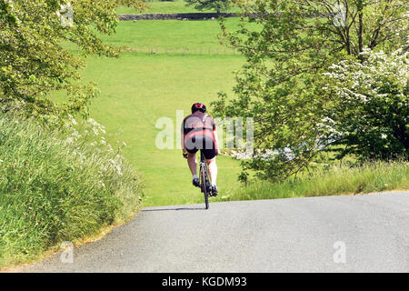 Cycling in the beautiful Yorkshire Dales landscape Stock Photo