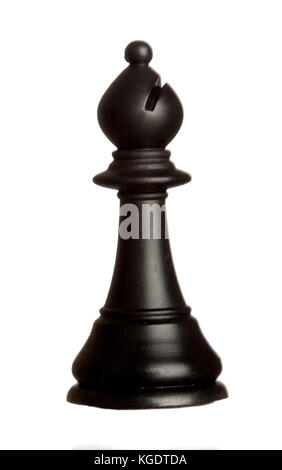 Black bishop, chess piece isolated on a white background Stock Photo