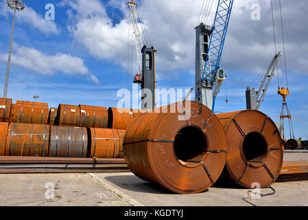Port of Bilbao, Biscay, Basque Country, Euskadi, Spain, Europe, Stock Photo