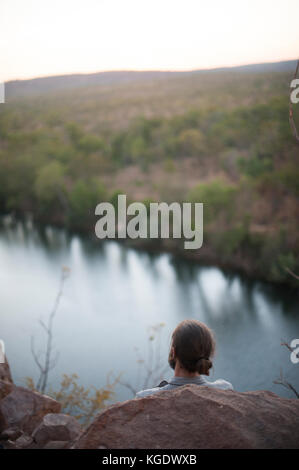 Tourists enjoying a view of the Katherine River in Nitmiluk National Park in the Northern Territory
