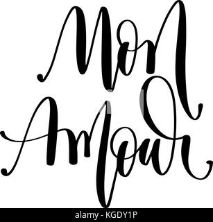Paris mon amour - hand lettering modern typography inscription Stock ...