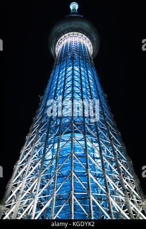 Tokyo Skytree tv and communication tower. Is the tallest free-standing broadcasting tower in the world. Sumida Tokyo Japan Stock Photo