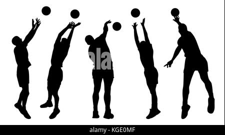 Men volleyball players Stock Vector
