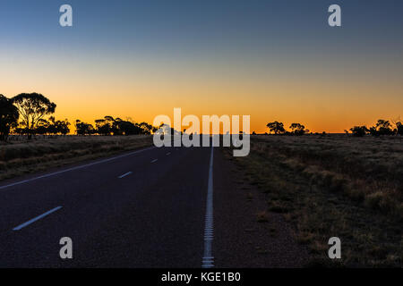 Sunset in the Australian outback Stock Photo