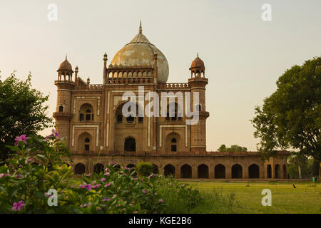 Safdarjung's Tomb is a sandstone and marble mausoleum in Delhi, India. It was built in 1754 in the late Mughal Empire style for Nawab Safdarjung. Stock Photo