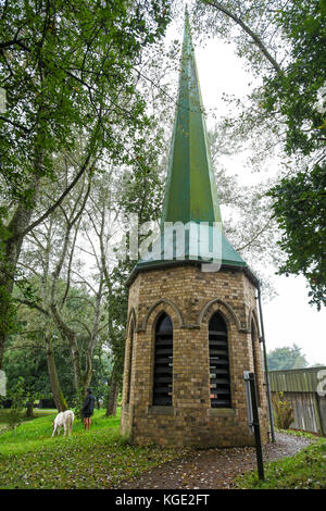 The fibreglass spire of St Paul's Church, Smethwick relocated to the Avoncroft Museum of Buildings, Bromsgrove, Worcestershire, England, UK Stock Photo