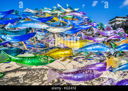 Sculpture by the sea 2017, annual exhibition on the coastal walk between Bondi and Tamara Beach, Sydney, New South Wales, Australia. Art installation  Stock Photo