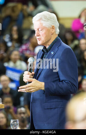 Reading, PA - October 28, 2016: Former US President Bill Clinton makes remarks to the crowd at a rally for his wife Hillary at Albright College. Stock Photo