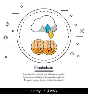 Blockchain and bitcoin Stock Vector