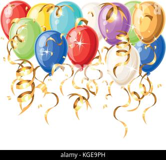 Realistic shiny colorful party streamers isolated on white background  vector illustration Stock Vector Image & Art - Alamy