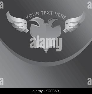 silver shield and wing theme vector illustration Stock Vector Image ...
