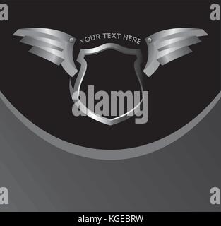 silver shield and wing theme vector illustration Stock Vector Image ...